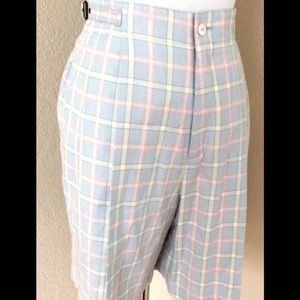 Short high wasted pleated shorts cotton light blue pink shorts Liz Claiborne new